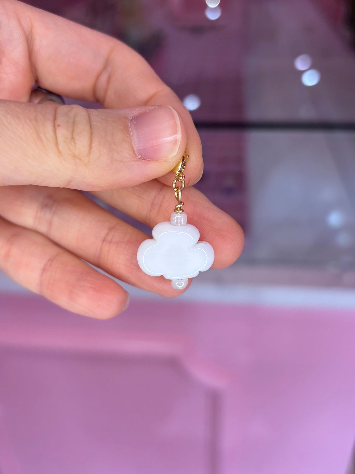 Hand blown Glass Cloud Charm