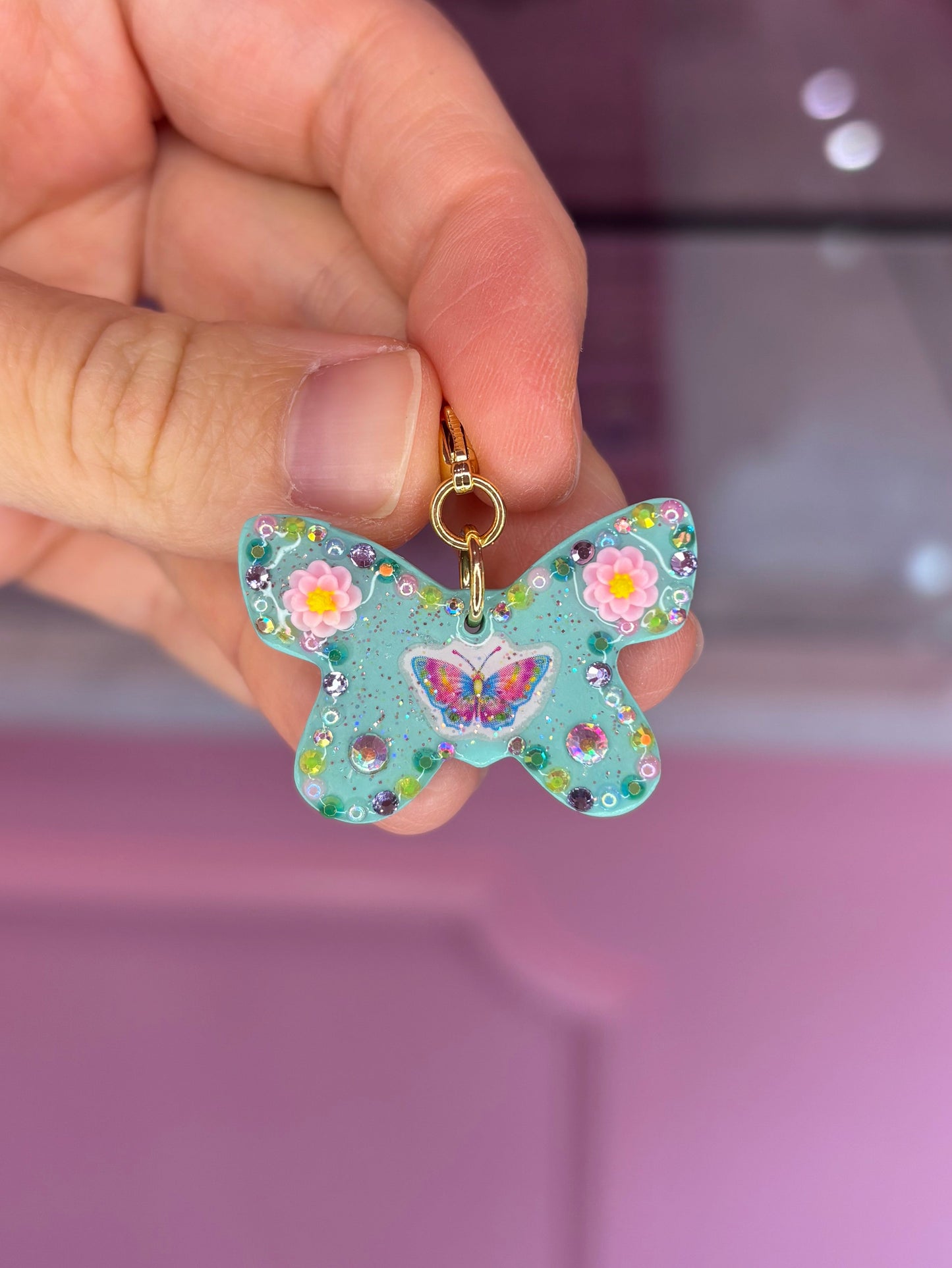 Teal Butterfly Charm