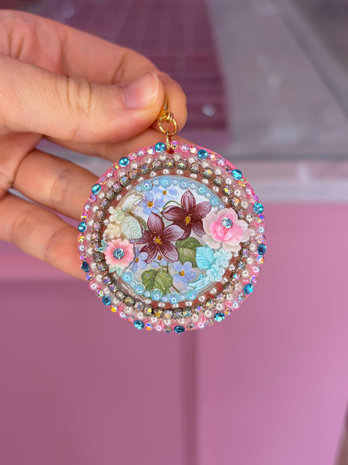 Vintage Reworked Floral Pin Charm
