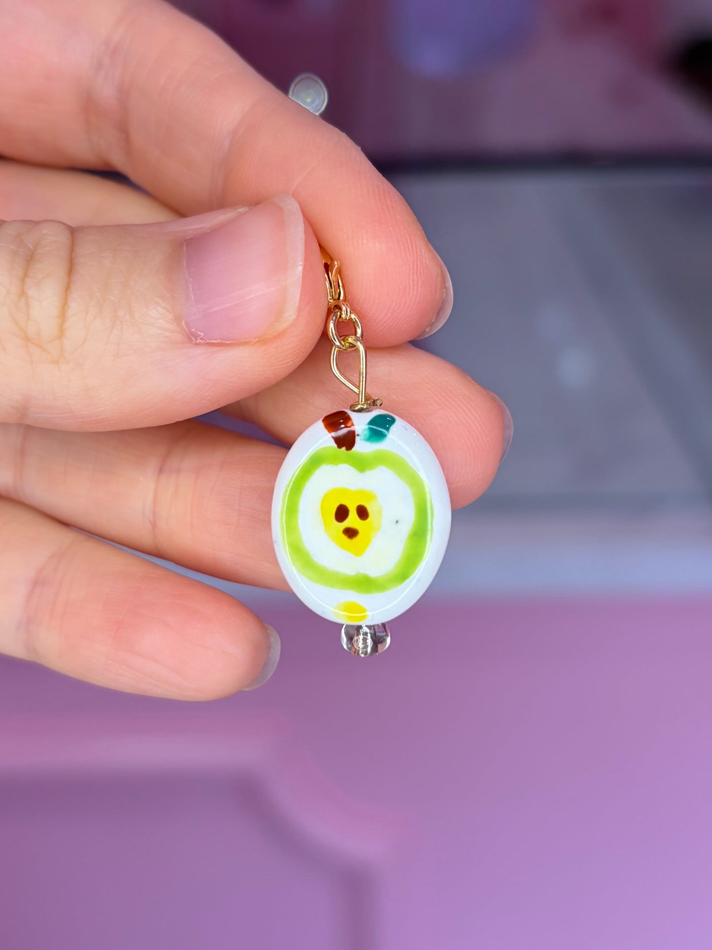 Ceramic Green Apple Charm