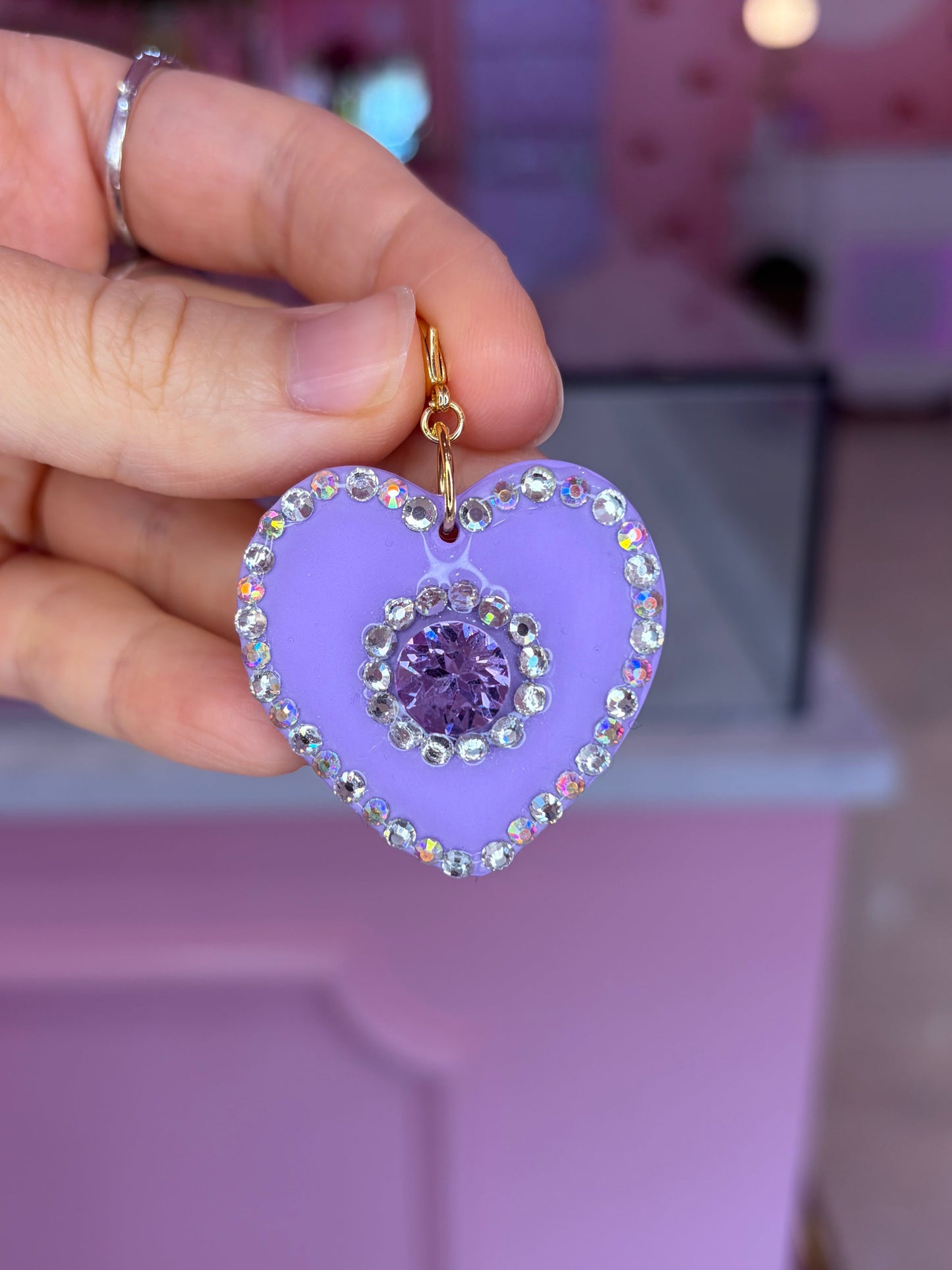 GG Lilac Large Heart Charm