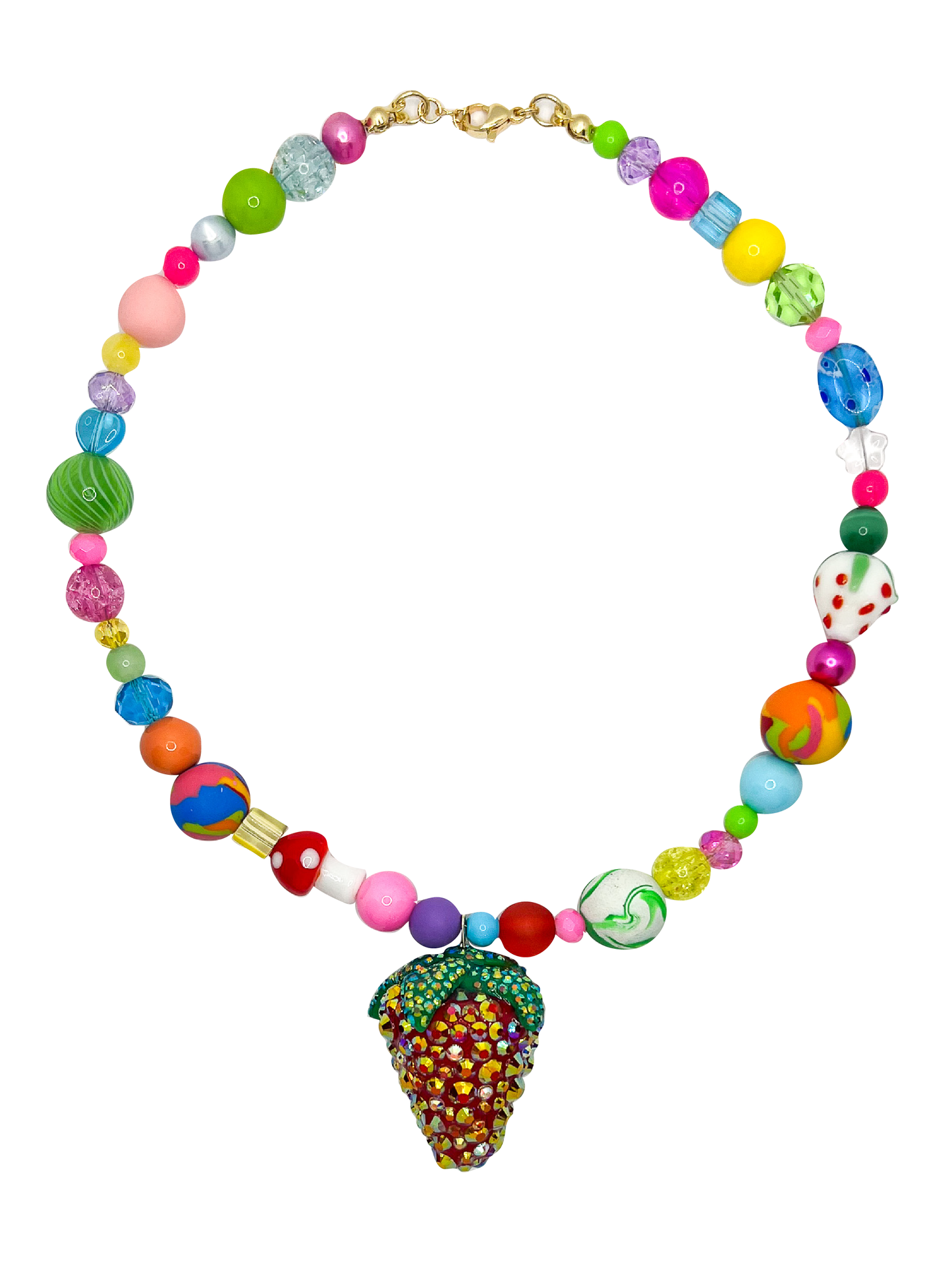 Rainbow Strawberry Necklace