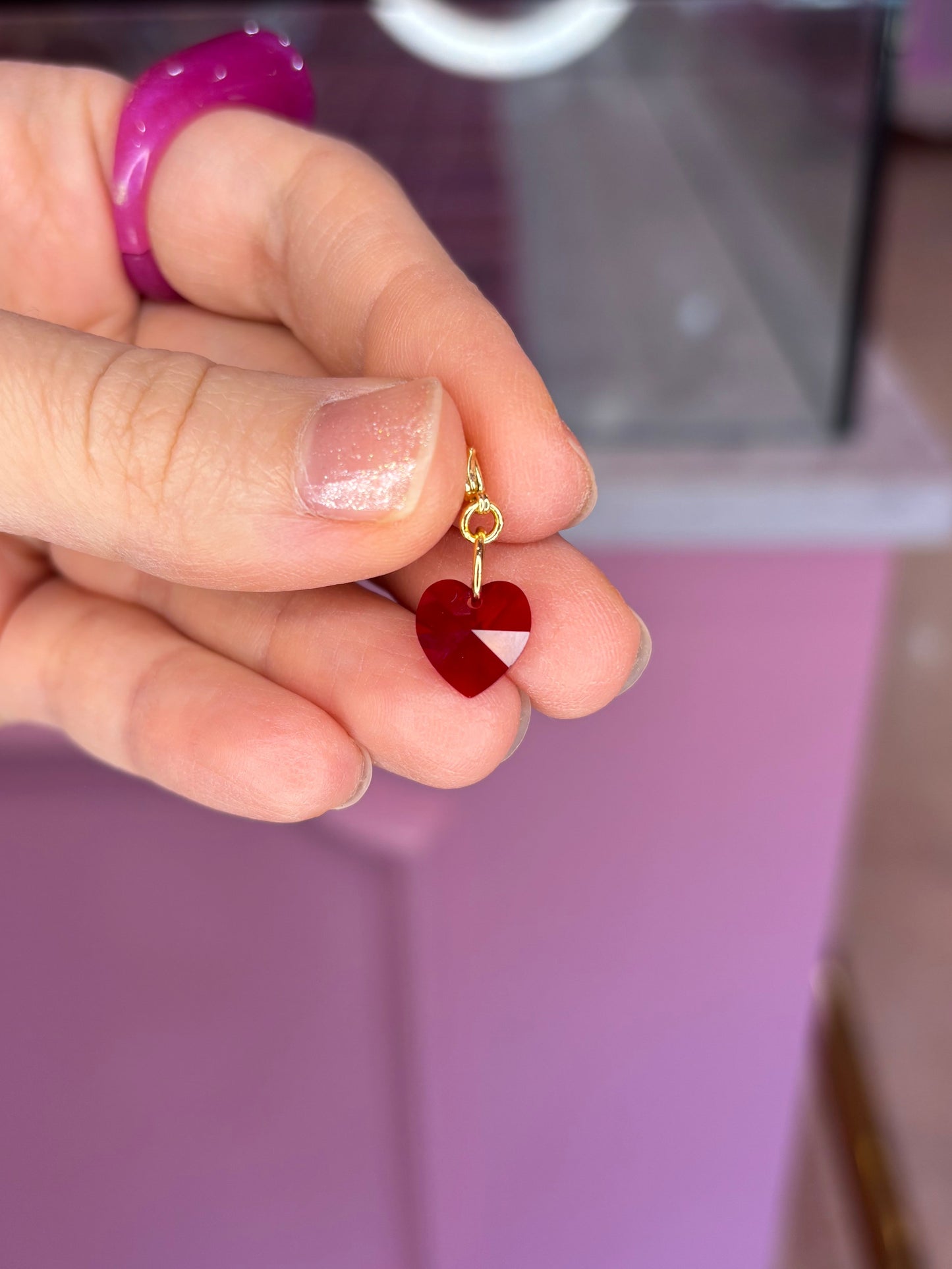 Red Swarovski Heart Charm