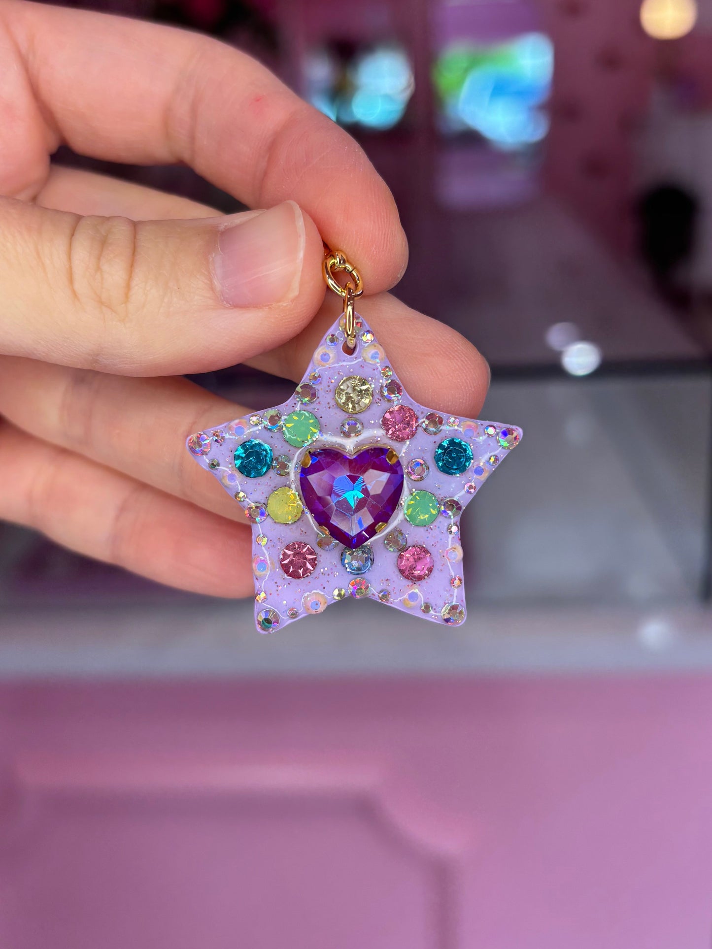 Lavender Rainbow Star Charm