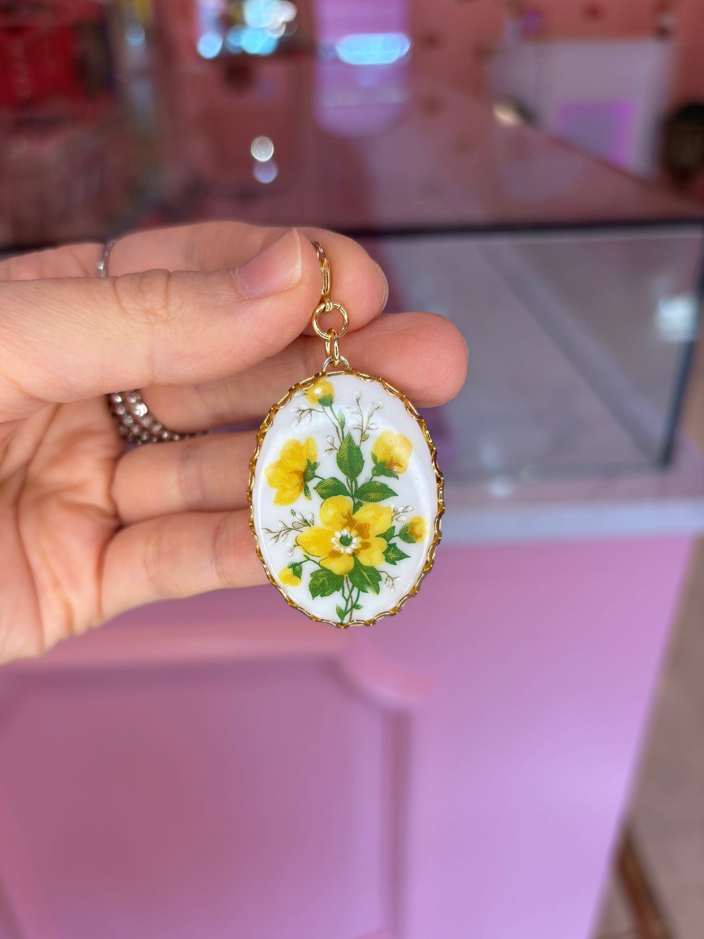 Vintage Yellow Ceramic Charm