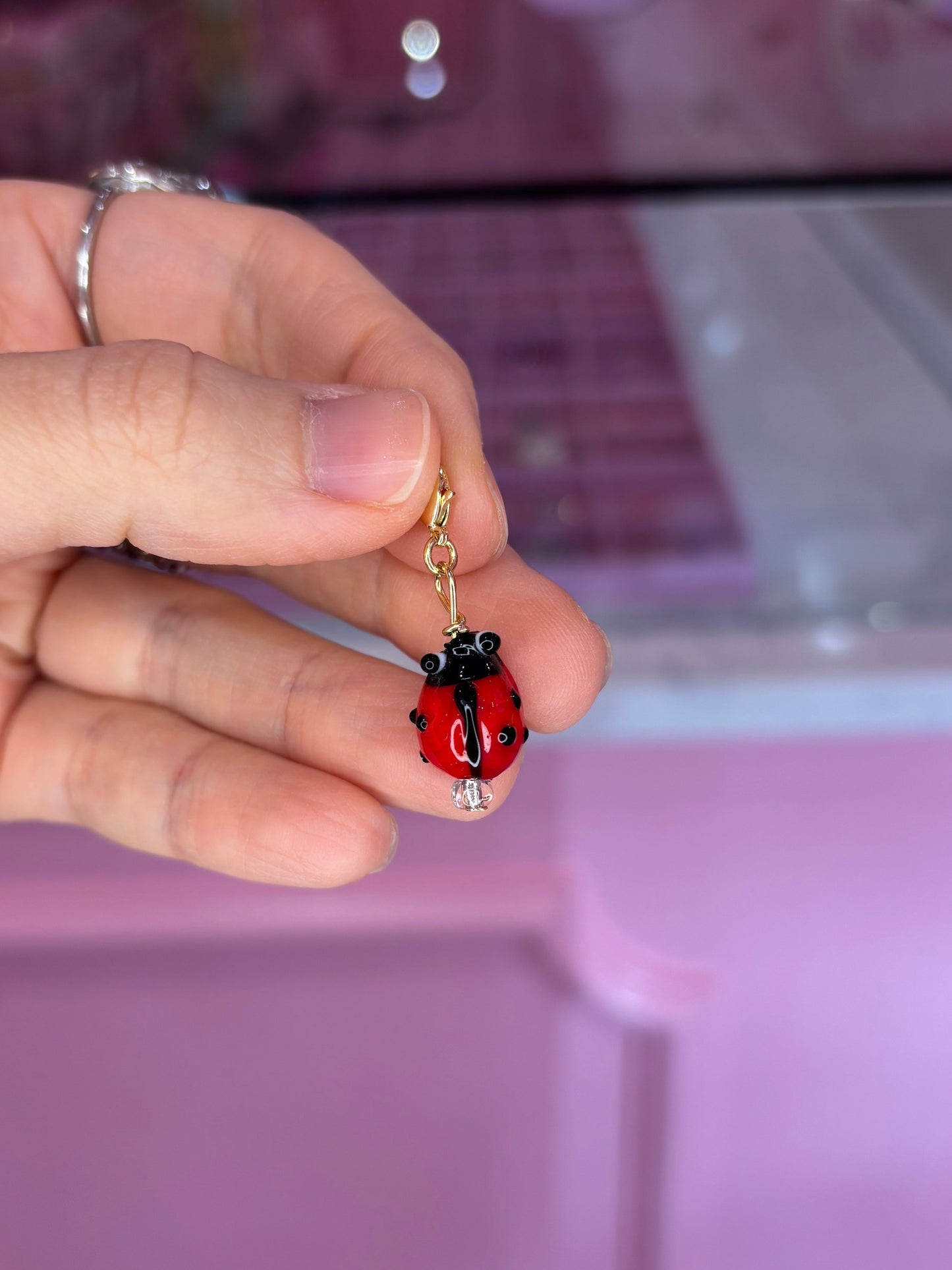 Glass Ladybug Charm