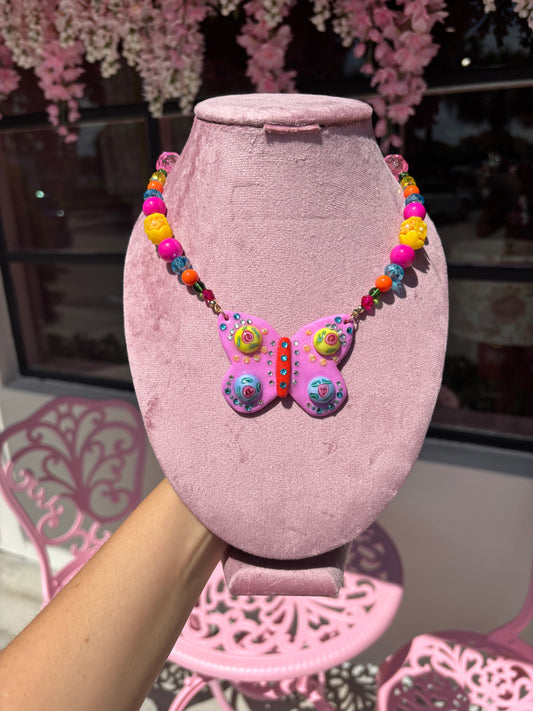 Rainbow Butterfly Necklace