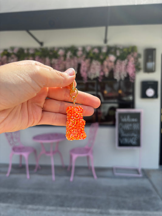 Orange Gummy Bear Bag Charm