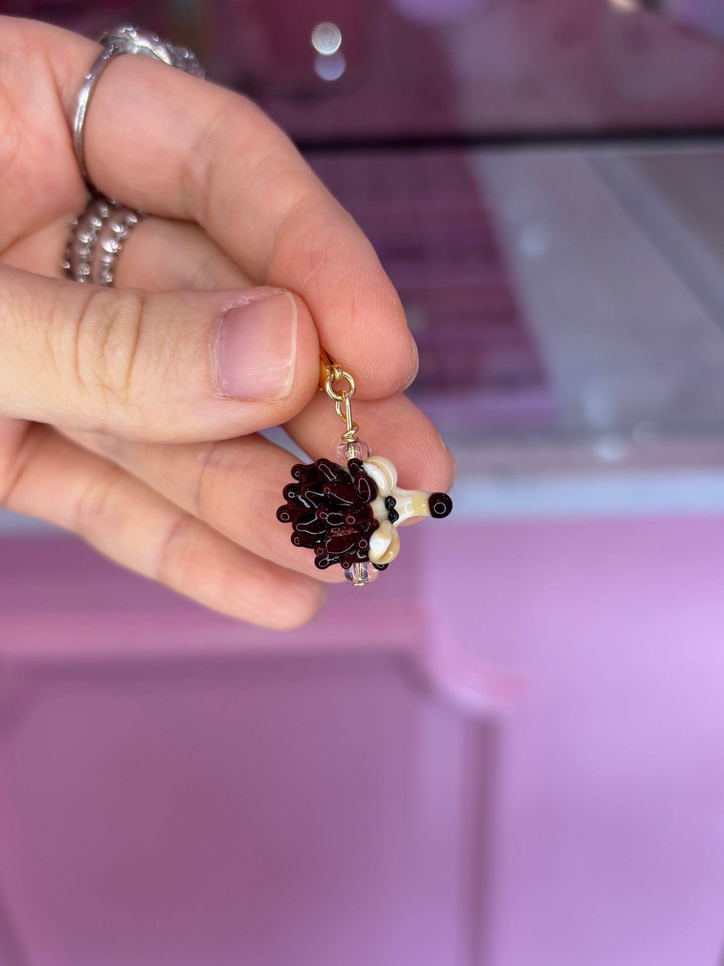 Glass Hedgehog Charm