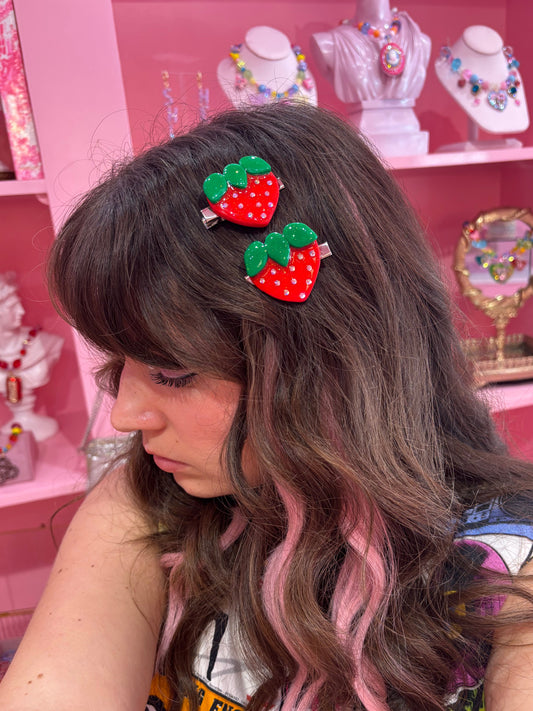 Strawberry Hair Clip Set