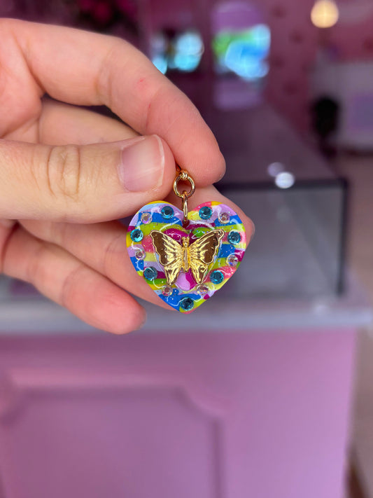 Rainbow Butterfly Heart