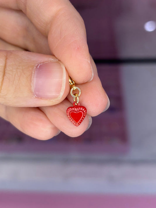 Vintage 1980s Mini Red Heart Charm