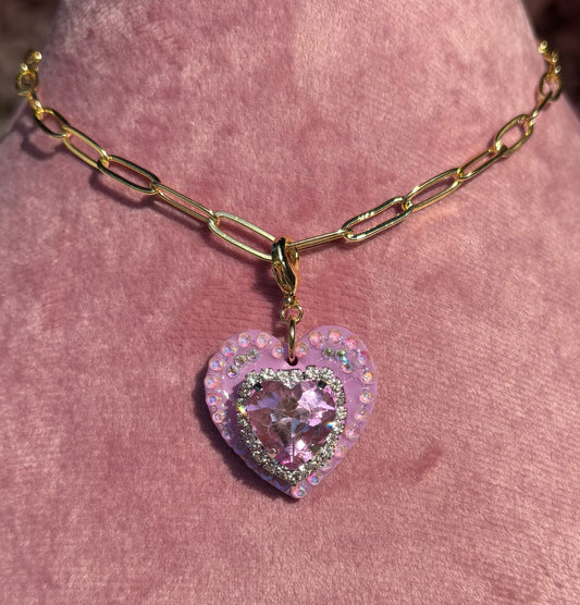 Lilac Dreams Heart Charm