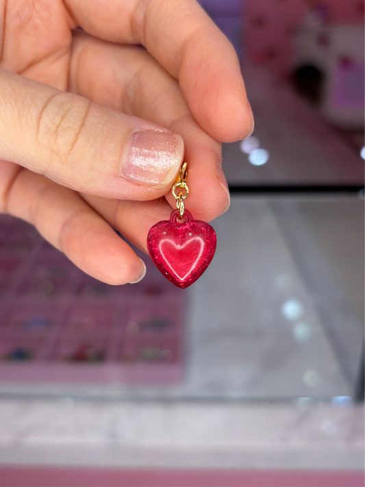 Acrylic Pink Heart Charm