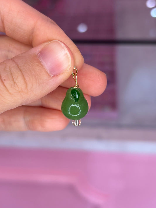 Glass Pear Charm