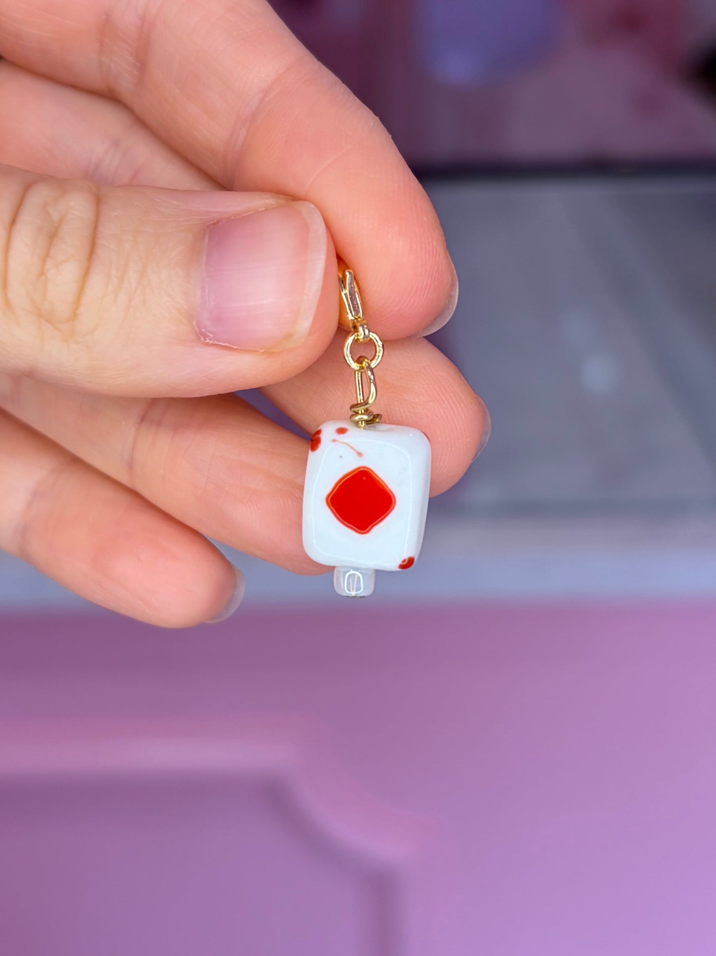 Handblown Glass Playing Card Charm