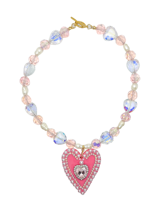 Pink Princess Heart Necklace