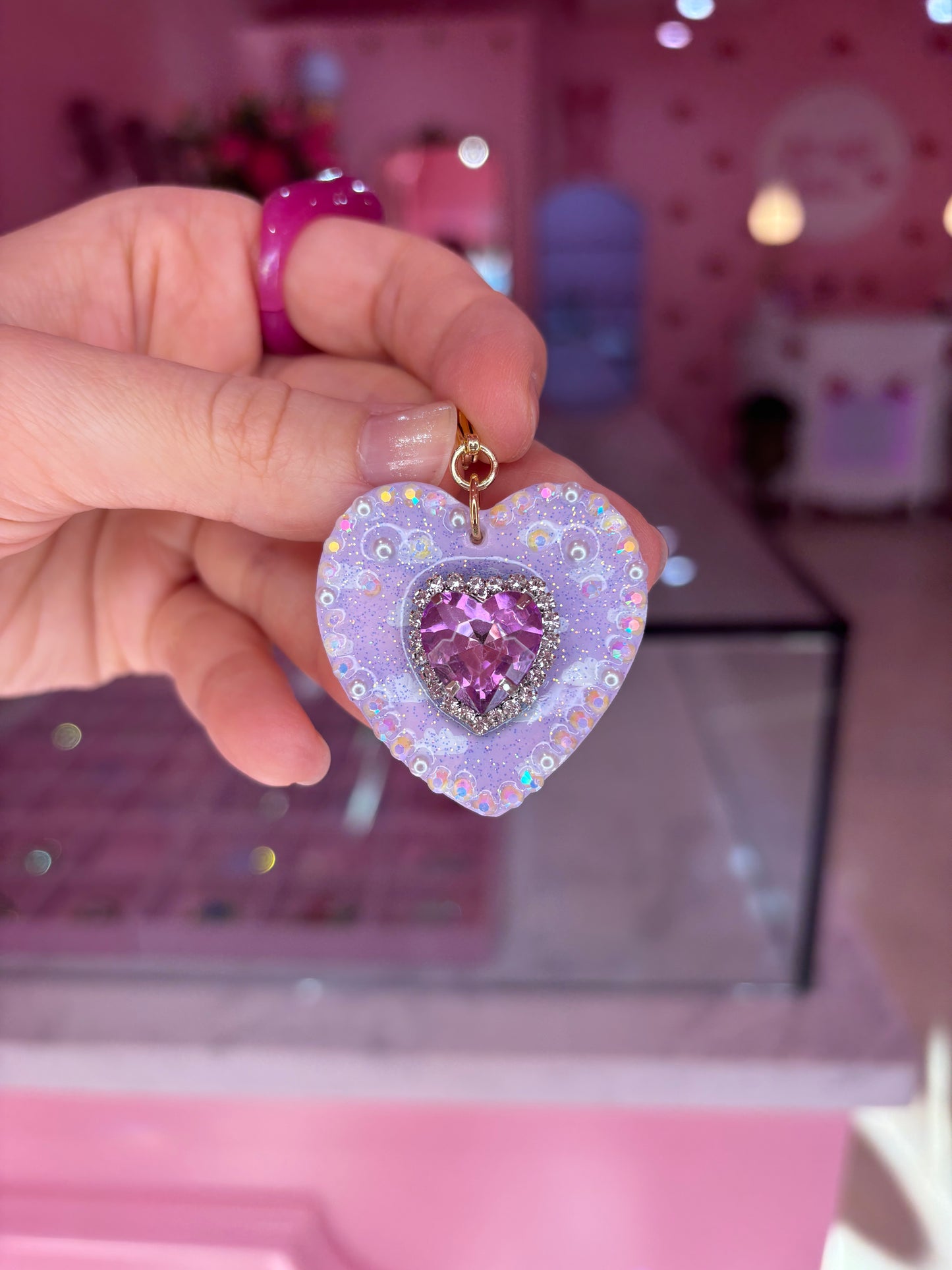 Lavender Haze Heart Charm