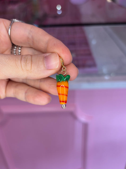 Glass Carrot Charm