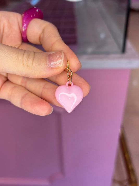 Puffy Pink Heart Charm