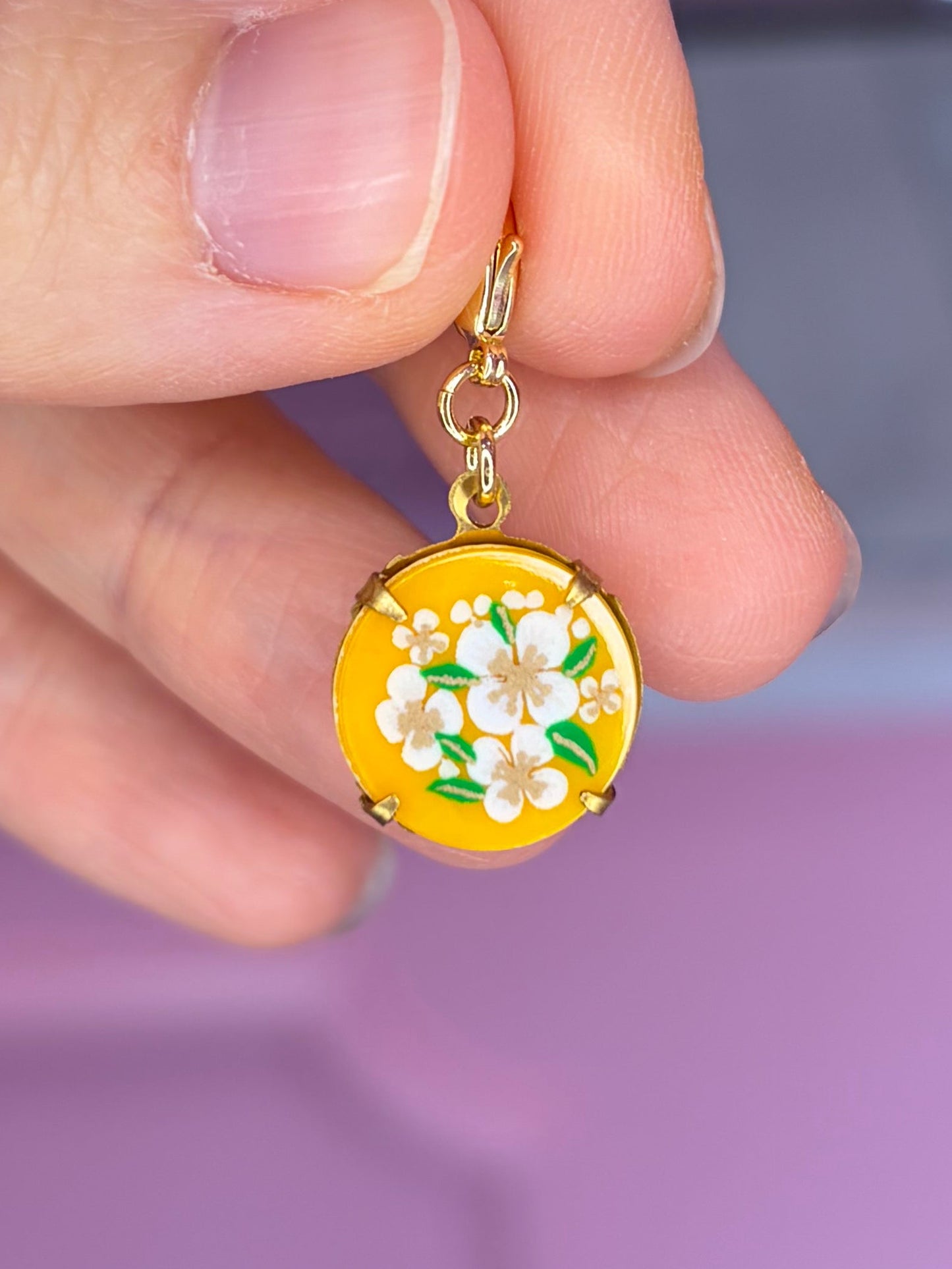 Vintage Yellow Floral Charm