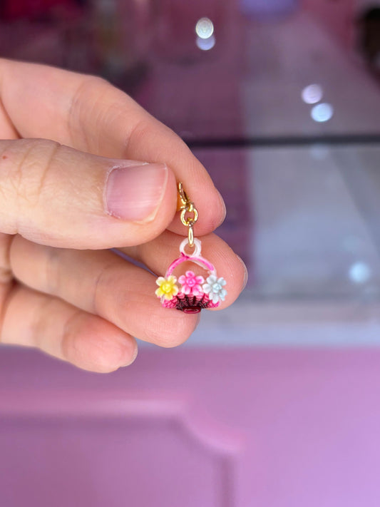 1950s Japanese Flower Basket Charm