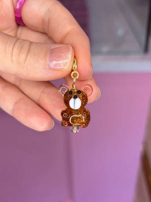 Glass Teddy Charm