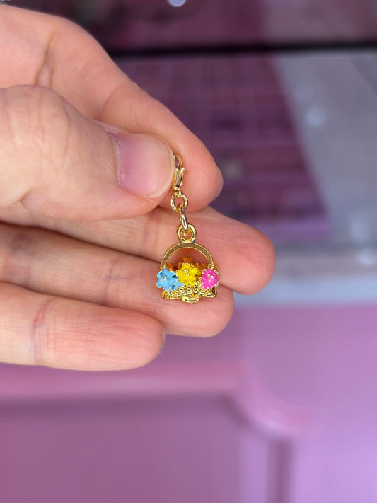 Vintage 1960s Flower Basket Charm