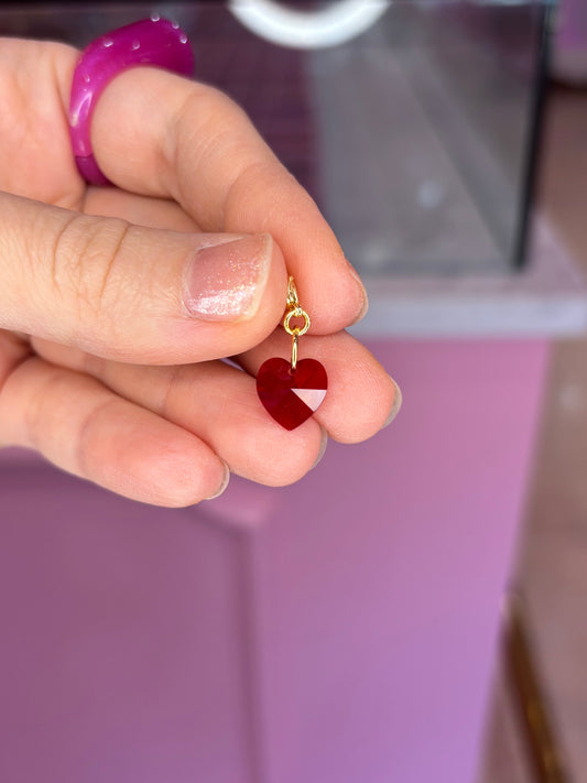 Red Swarovski Heart Charm