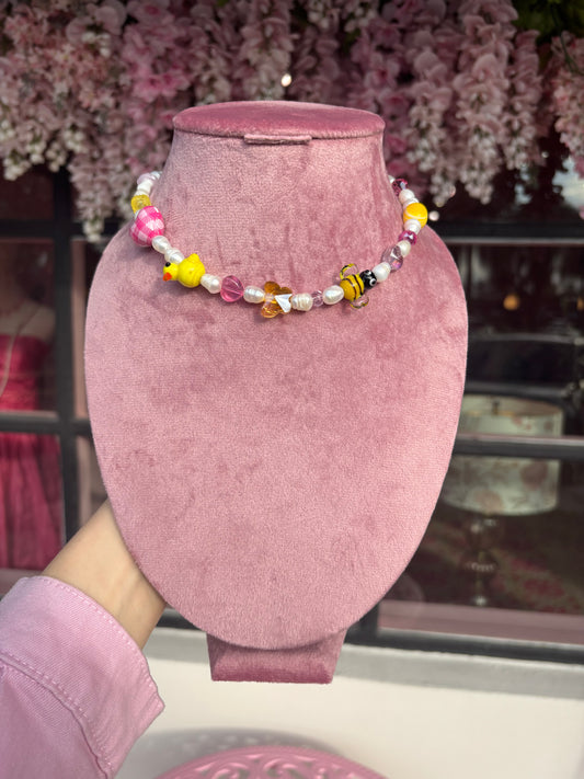 Pinky Bumblebee Necklace