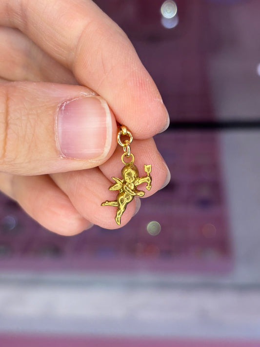 Vintage 1970s Brass Angel Charm