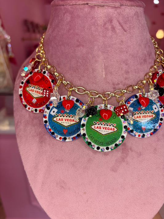Bet it All Poker Chip Necklace