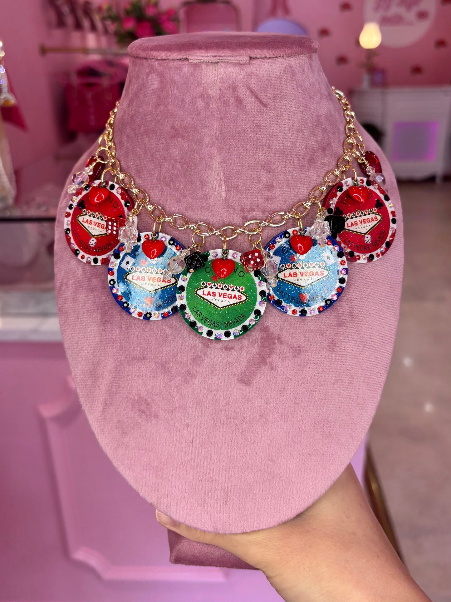 Bet it All Poker Chip Necklace