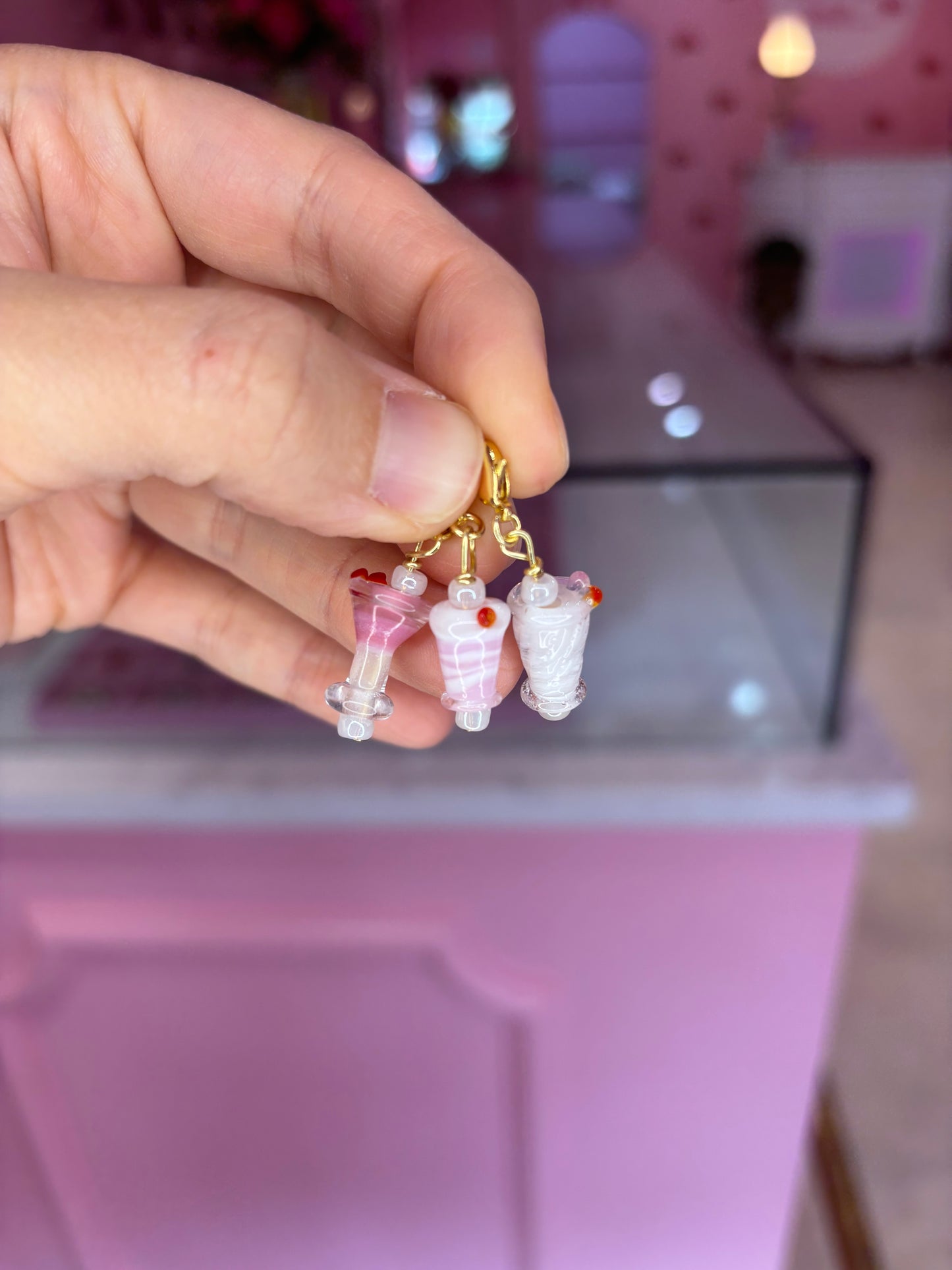 Hand blown Glass Drink Charms