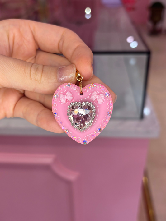Large Bubblegum Pink Heart Charm