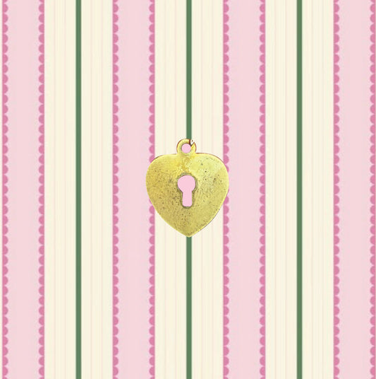 Vintage Gold Key Lock Heart Charm