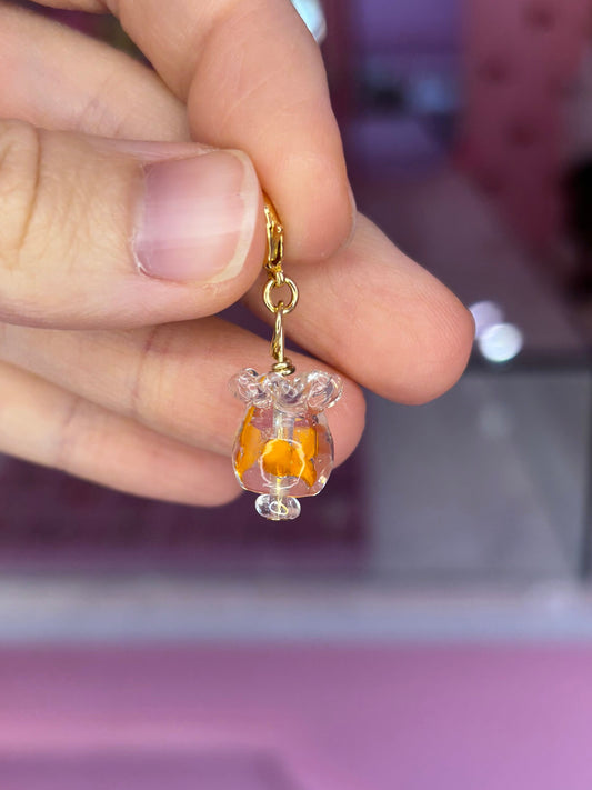 Glass Goldfish in a Bag Charm