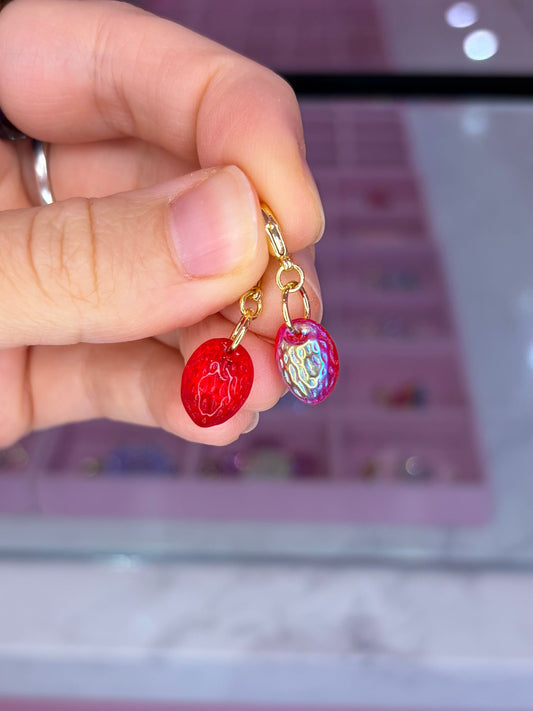Vintage Glass Strawberry Charm