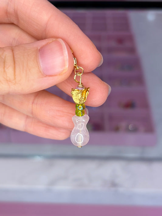 Reworked Vintage Flower in Vase Charm