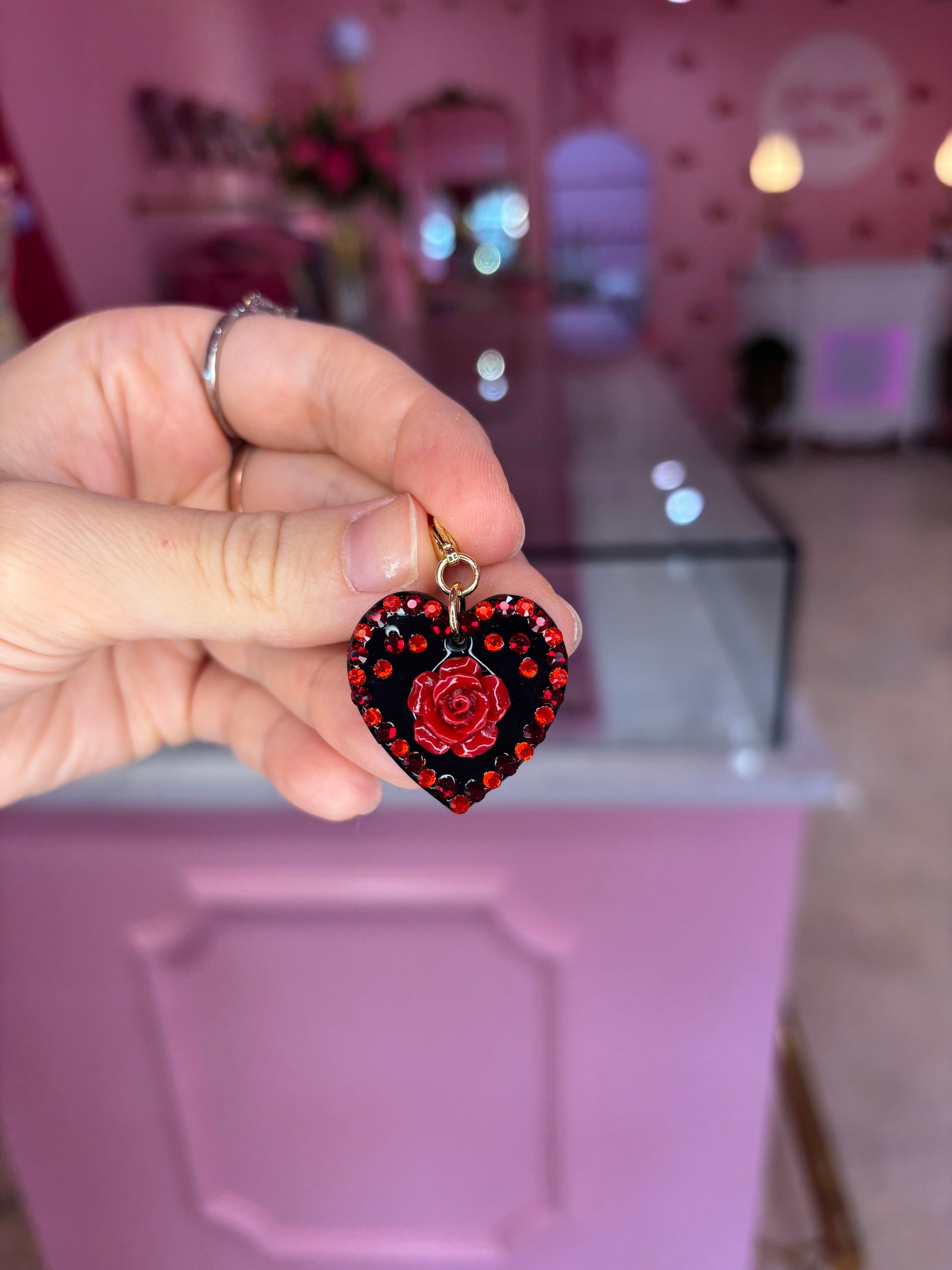 Roses Are Red Heart Charm