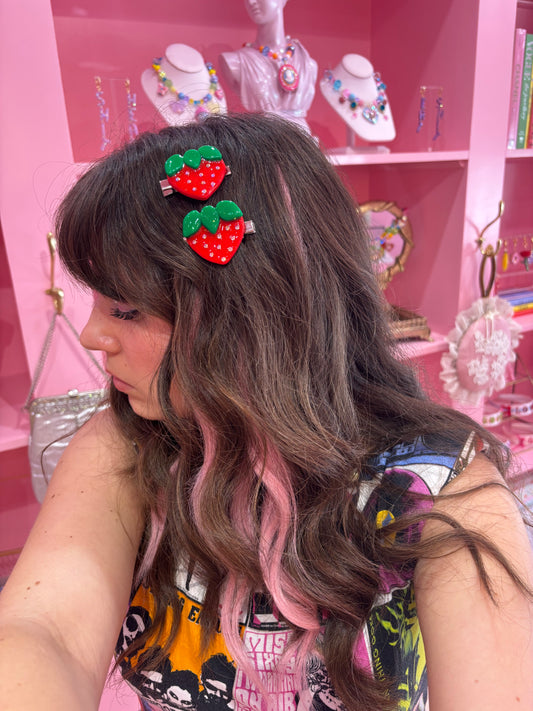 Strawberry Hair Clip Set