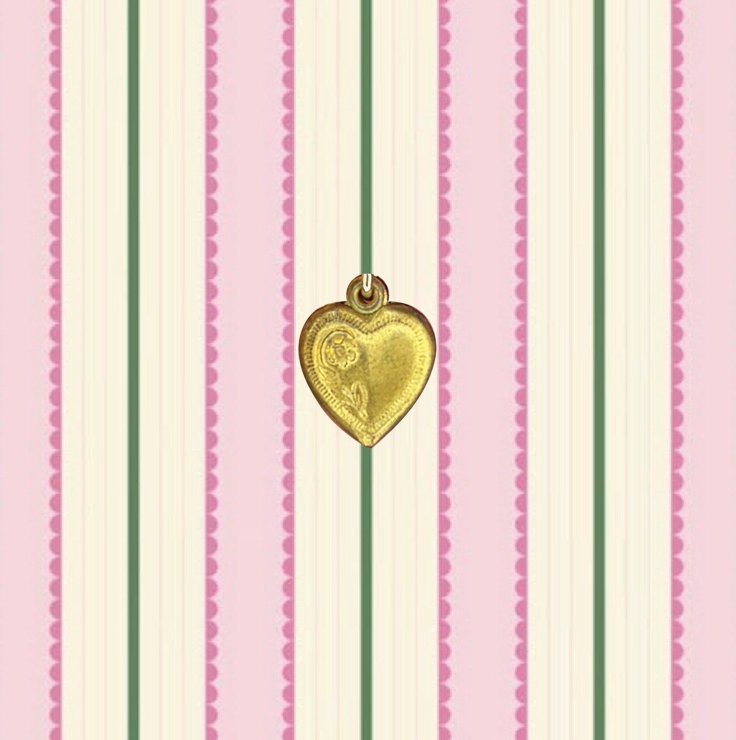 Vintage Engraved Heart Charm