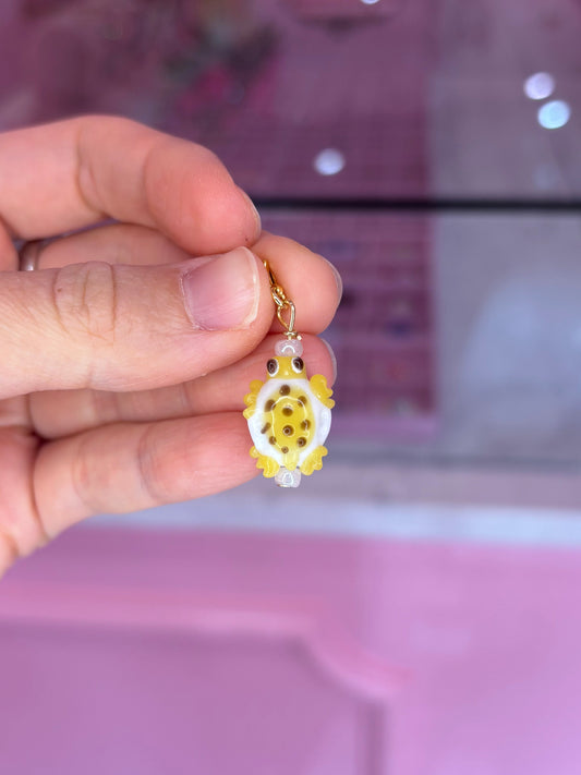 Yellow Hand Blown Glass Turtle