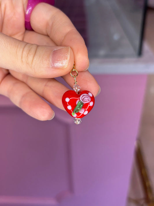 Handmade Glass Heart Charm