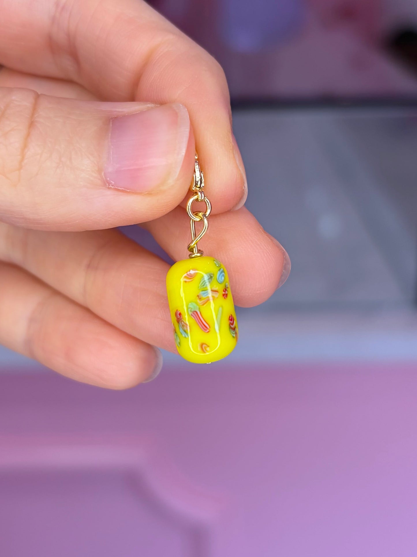 Vintage Italian Yellow Glass Charm
