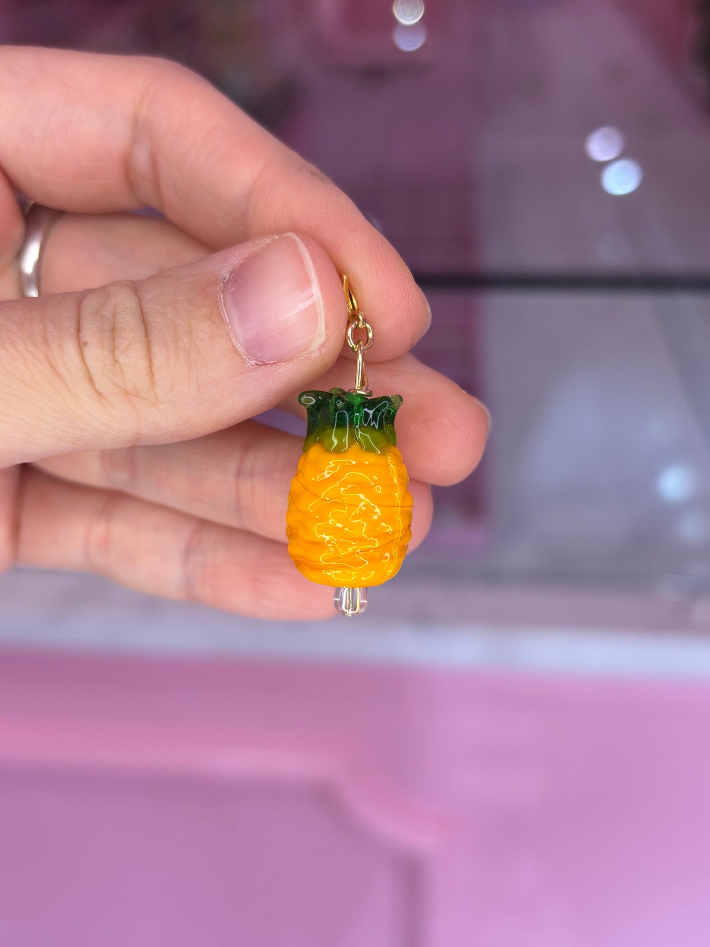 Glass Pineapple Charm