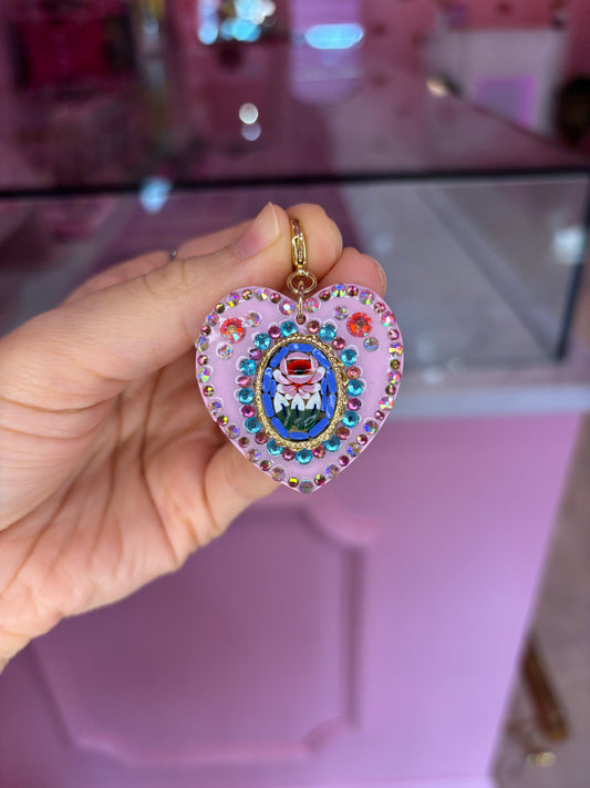 Reworked Murano Glass Heart Charm