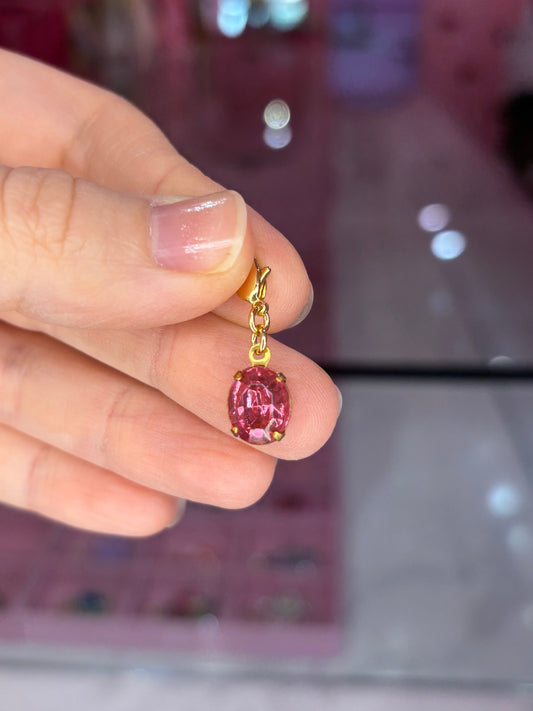 Vintage Pink Crystal Charm