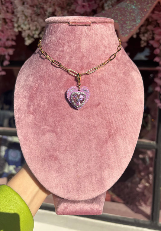Lilac Dreams Heart Charm