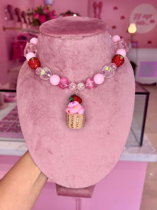 The Strawberry Shortcake Cupcake Charm Necklace